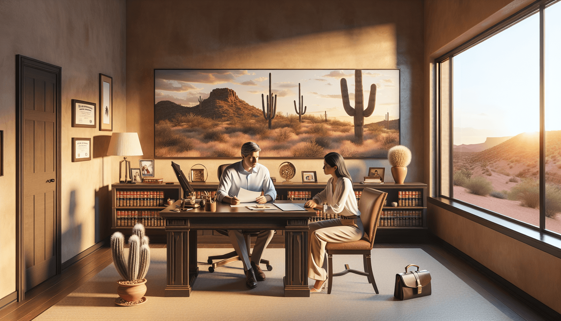 Father and child discussing custody in Arizona
